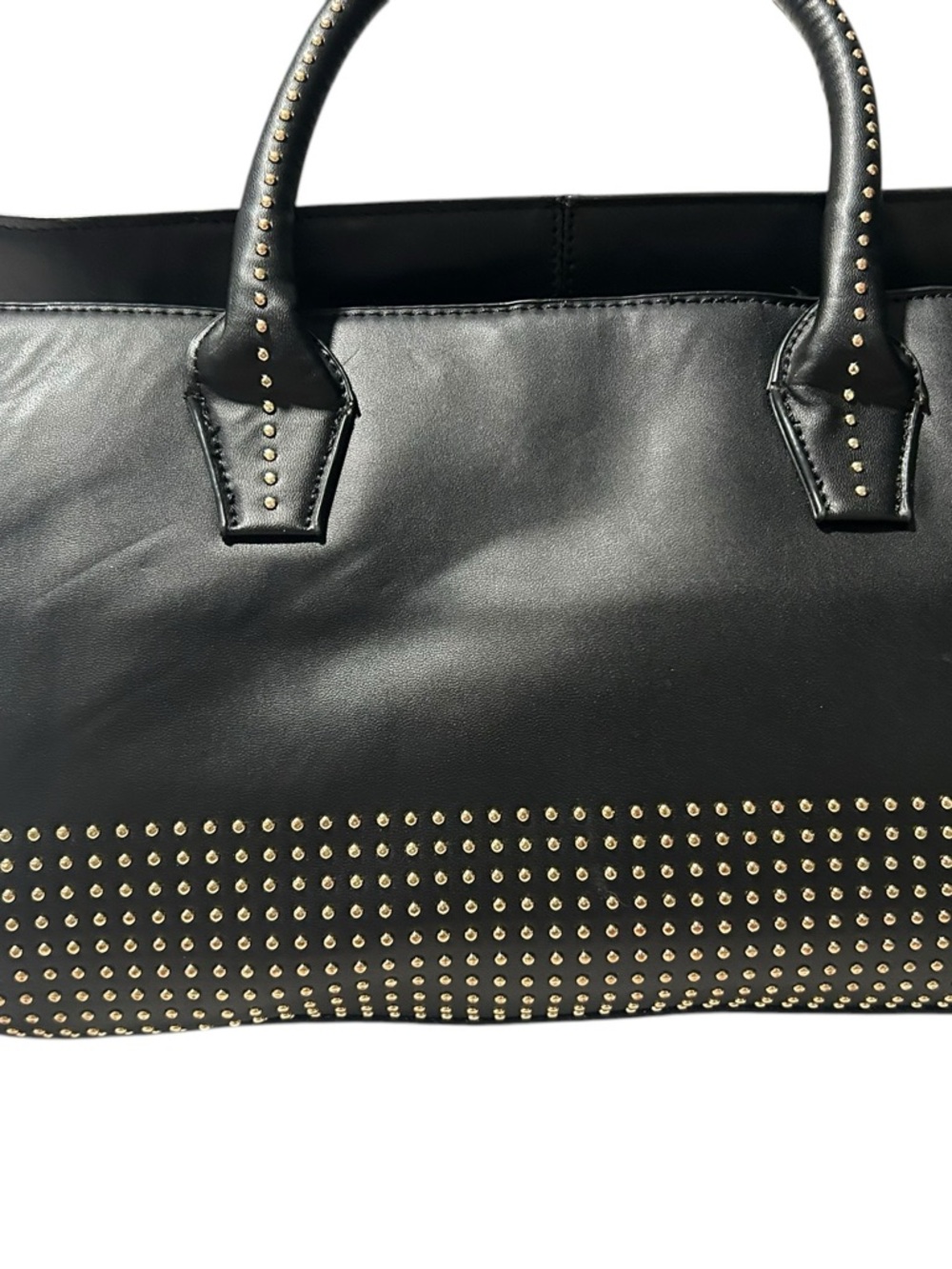 BCBG Black Tote with Gold Stud Accents - Picture 2 of 4